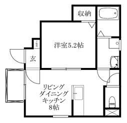 ヴェルグレーヴェア持田プレミアム 1LDKの間取図画像