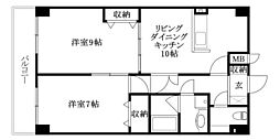 アクシス空港通 2LDKの間取図画像