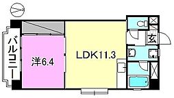 日興ビル中央 1LDKの間取図画像