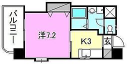 サンセット湊町 1Kの間取図画像