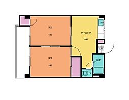 ひかりハイム 2DKの間取図画像