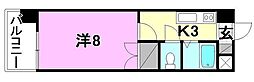 メゾン中村2 1Kの間取図画像