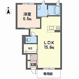 フォルテコート久万ノ台B 1LDKの間取図画像