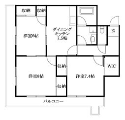 ゴトービル 3DKの間取図画像