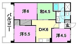 スカイピア保免 4DKの間取図画像