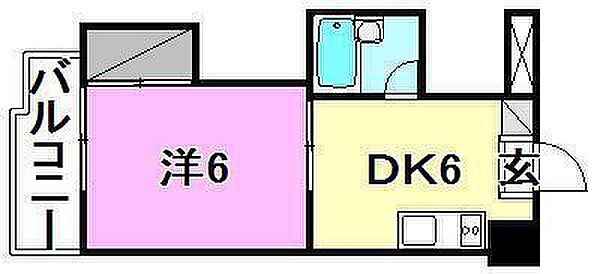 第2ゴトービル 505 号室｜愛媛県松山市南久米町(賃貸マンション1DK・5階・26.00㎡)の写真 その2