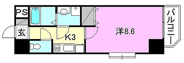 ガリレオビル1 206 号室｜愛媛県東温市横河原(賃貸マンション1K・2階・25.50㎡)の写真 その2