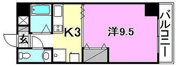 グリチネ・ウノ 802 号室｜愛媛県松山市和泉北3丁目(賃貸マンション1K・8階・27.54㎡)の写真 その2