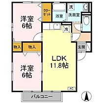 インペリアル　ヴィラ B-201 号室 ｜ 愛媛県松山市星岡4丁目（賃貸アパート2LDK・2階・55.41㎡） その2