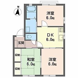 グランシードあい　C 1階3DKの間取り