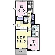 ア　ピアチェーレ1・2 B105 号室 ｜ 愛媛県松山市松末1丁目（賃貸アパート2LDK・1階・51.90㎡） その2