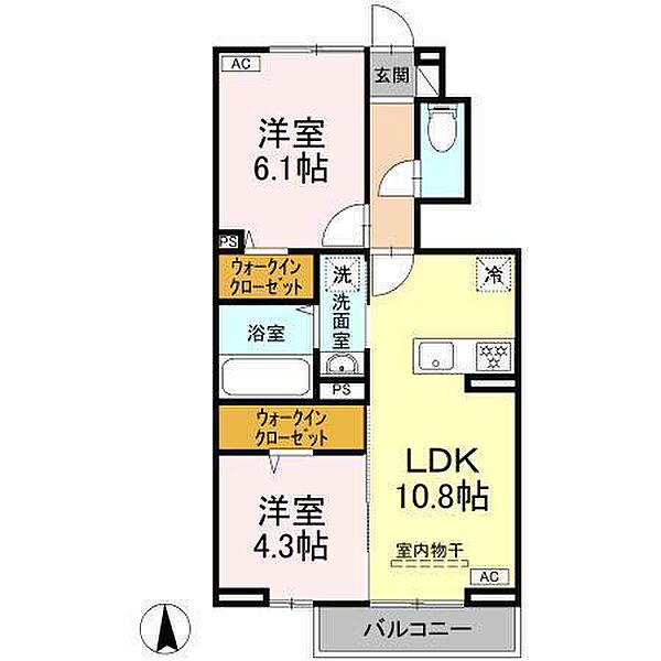 トリシア西石井 106 号室｜愛媛県松山市西石井5丁目(賃貸アパート2LDK・1階・50.69㎡)の写真 その2