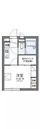 レオパレスラ　プランタン　2 2階1Kの間取り