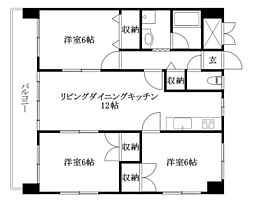 タマリスクウチミヤ 503 号室 5階3LDKの間取り