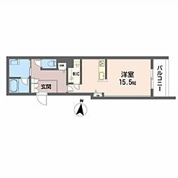 ルポ　マノワール 2階ワンルームの間取り