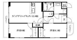 クレールマノワール 1階2LDKの間取り