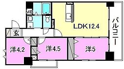 GARIREO　CITY　TERRACE 7階3LDKの間取り