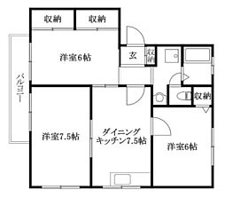 ハイムＭ2 B-201 号室 2階3DKの間取り