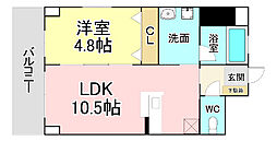 フォレストコート 1LDKの間取図画像