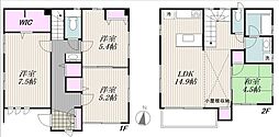 東急田園都市線 梶が谷駅 徒歩12分の賃貸一戸建て 2階4LDKの間取り