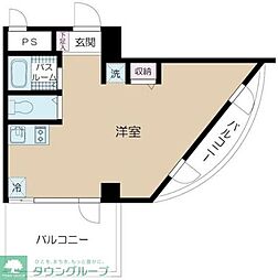 キタノハウス 4階ワンルームの間取り