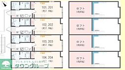 小田急小田原線 読売ランド前駅 徒歩8分の賃貸アパート 1階1Kの間取り