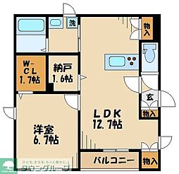 サンクレスト 2階1LDKの間取り