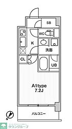 JMFResidence町田 4階1Kの間取り