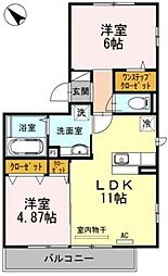セジュールエスト弐番館 3階2LDKの間取り