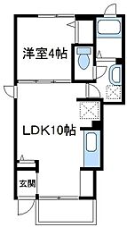 ランブルオン 1LDKの間取図画像