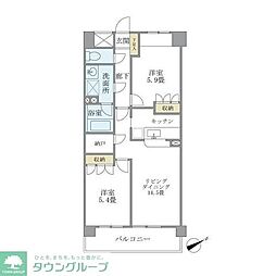 KDXレジデンス宮前平 2LDKの間取図画像