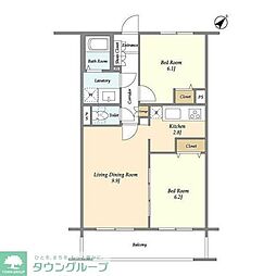メゾンルミエールたまプラーザ 2LDKの間取図画像