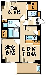 アオバフォーシーズン桜台 2LDKの間取図画像