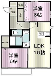 荏田北メゾン 2LDKの間取図画像