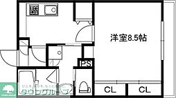 きさらぎビル 1Kの間取図画像