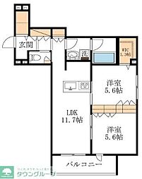 LargoSereno 2LDKの間取図画像