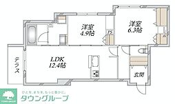(仮称)新石川1丁目メゾン東棟 2LDKの間取図画像