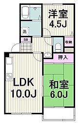 サンクレール3 2LDKの間取図画像