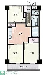サンビュー宮前平 3DKの間取図画像