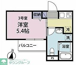 大和市中央林間1丁目アパート 1Kの間取図画像