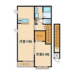 プランドール五番館 1LDKの間取図画像