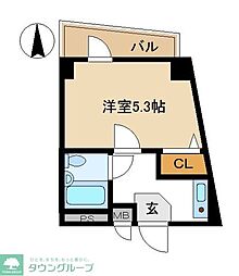 アソシエ横浜 1Kの間取図画像