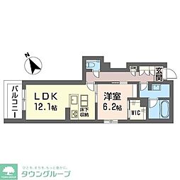 フォース アルカナ 1LDKの間取図画像