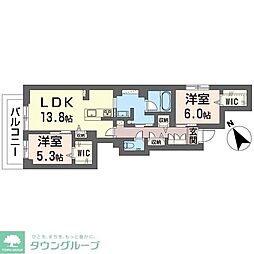 フォース アルカナ 2LDKの間取図画像