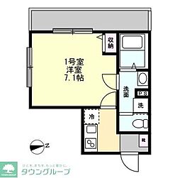 ベイルーム江田 1Kの間取図画像