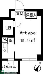 ブライトウエスト江田 ワンルームの間取図画像