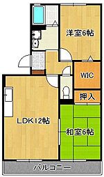 リバーフィールド2 2LDKの間取図画像