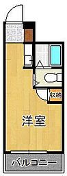 豊国第2北九大前スカイマンション ワンルームの間取図画像