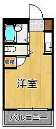 豊国第2北九大前スカイマンション ワンルームの間取図画像