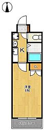 アルテハイム小倉1 1Kの間取図画像